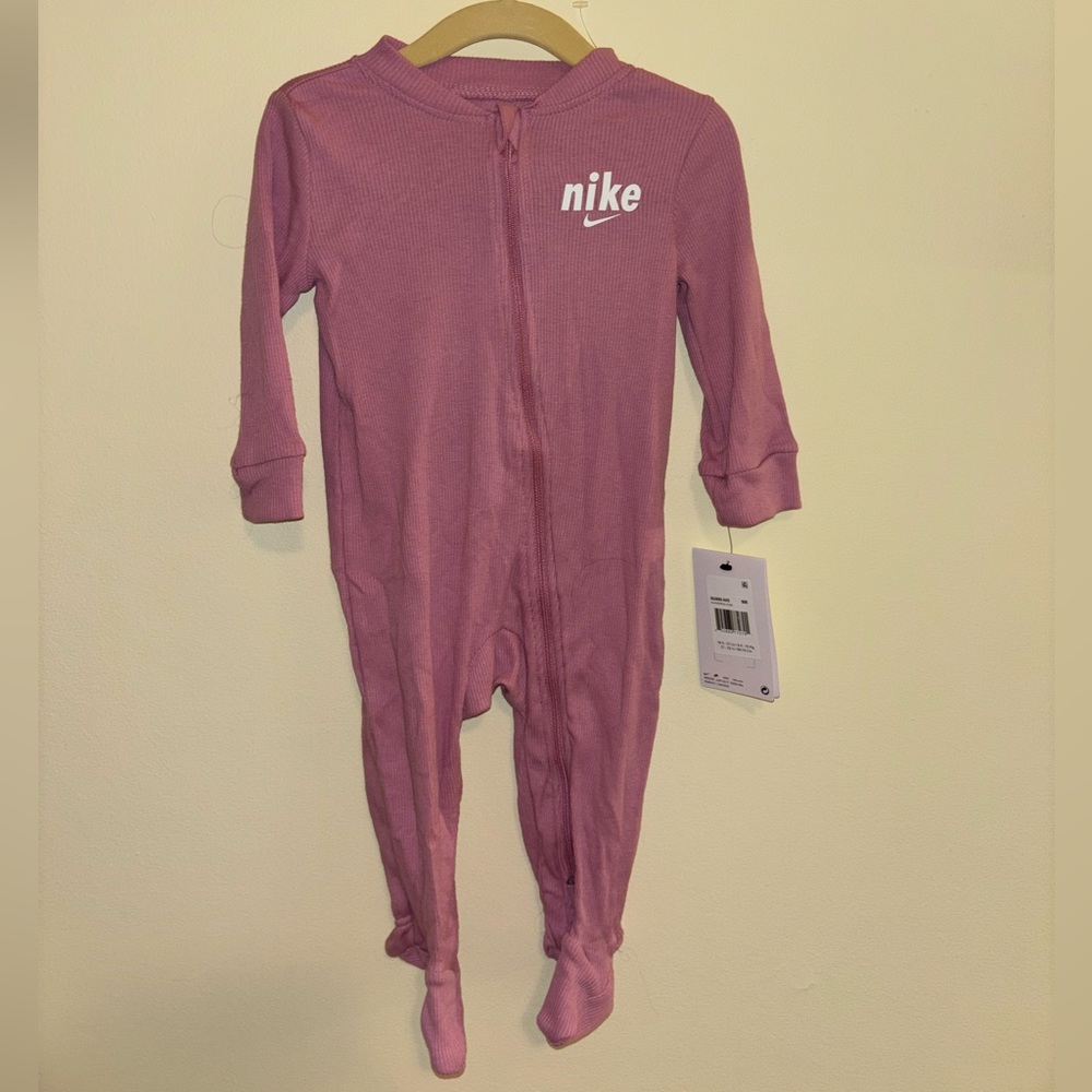 *NWT* Nike Baby Girl Pink Two-Way Zip Footie Onesie